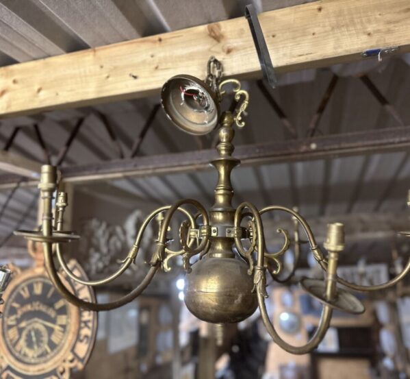 Reclaimed Brass Chandelier with Orb