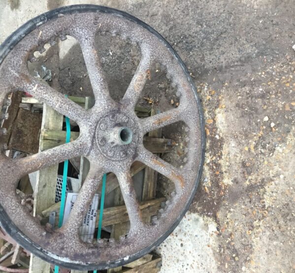 Large Rustic Cast Iron Wheel