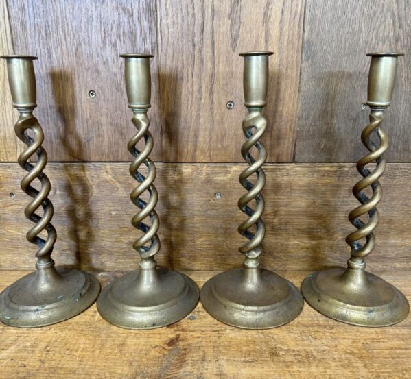 Two Pairs of Twisted Design Candle Holders