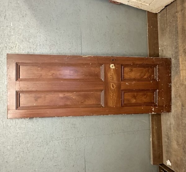 Half White Half Varnished 4 Panel Door