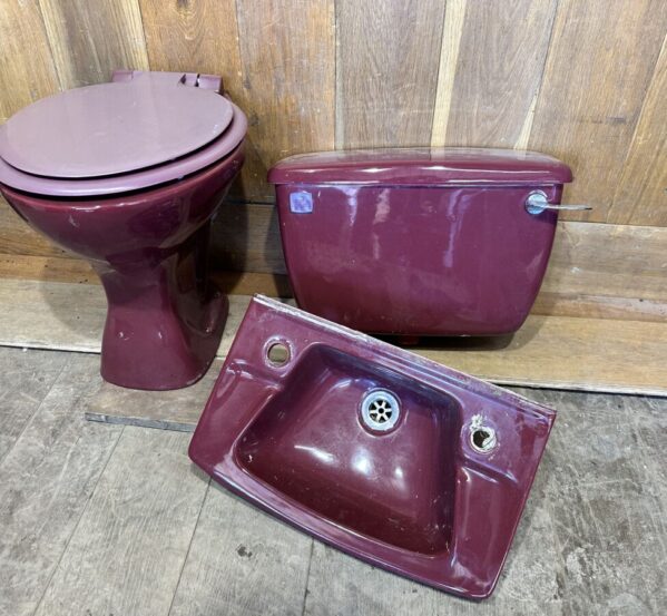 Matching Burgundy Trent Bathroom Set