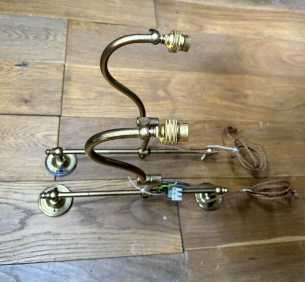 Pair of Adjustable Brass Wall Mounted Lights