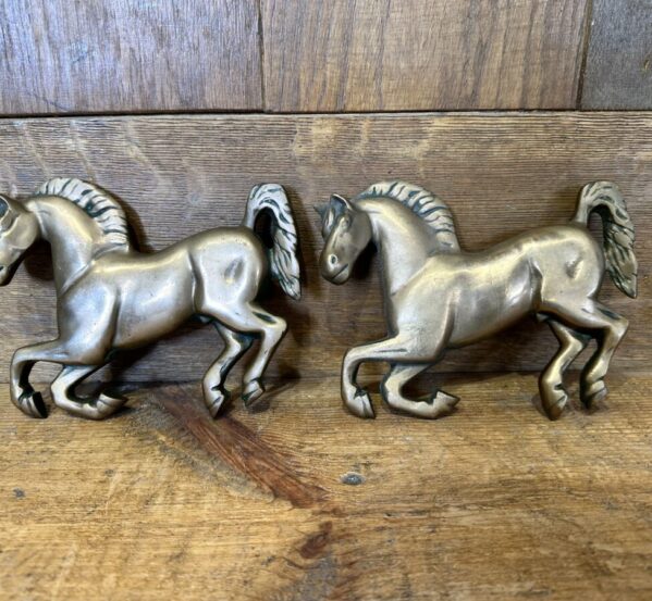 Pair of Hanging Brass Horses