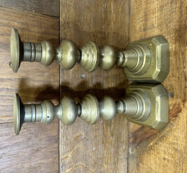 Antique Candle Holders with Square Bases