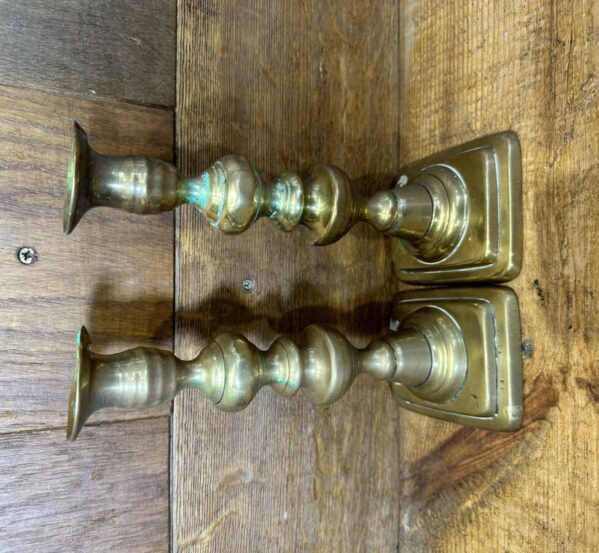 Brass Square Based Candle Holders