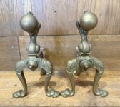 Ball and Claw Iron Fire Dogs