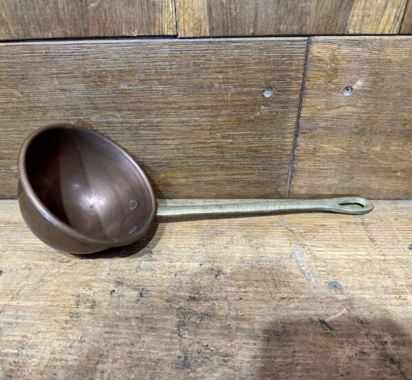 Copper Ladle with Hammered Brass Handle