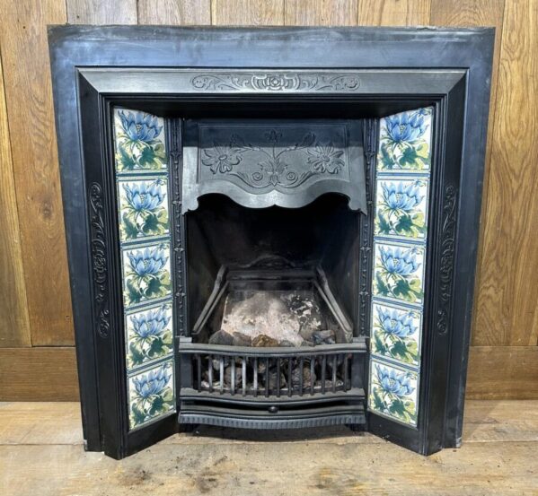 Beautiful Cast Iron Insert with Floral Tiles