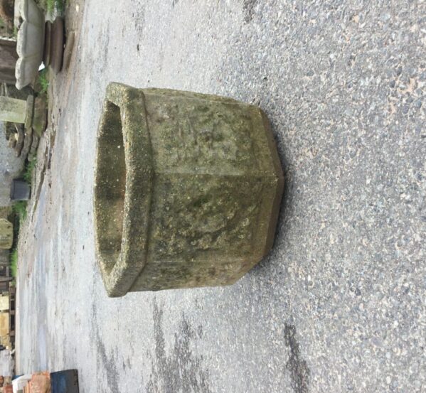 Weathered Reconstituited Octagonal Planter
