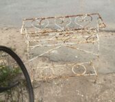 Aged White Dairy Stand