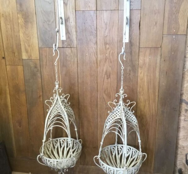Large White Hanging Basket