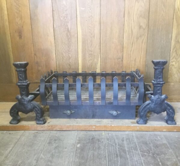 Large Fire Basket With Dogs