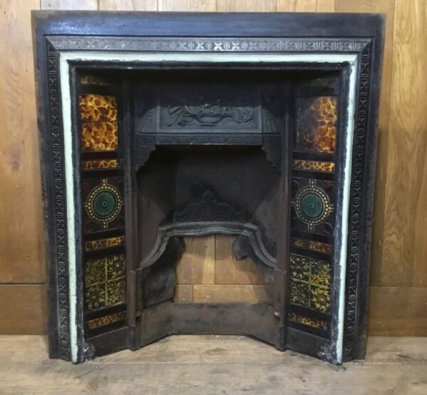 Lovely Cast Iron Fire Insert With Tiles