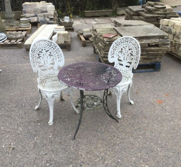 Poor Condition Aluminum Table And 2 Chairs