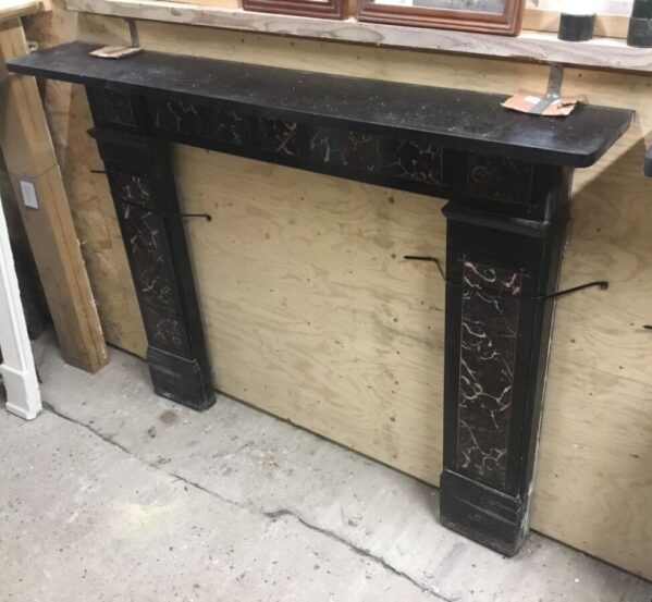 Black Marble Fireplace With Brown Inlay