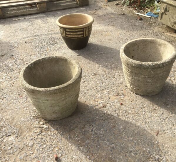 Pair Of Brick Decorated Pots