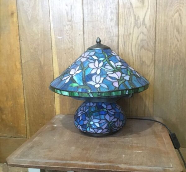 Stained Glass Blue, Green and Pink Lamp