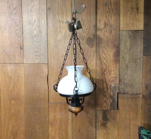 Cast Iron And Wooden Light