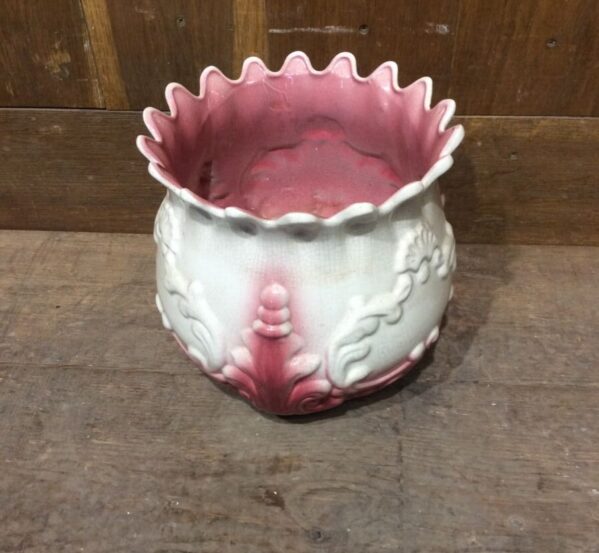 Pink And White Ceramic Pot