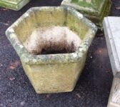 Reconstituted Stone hexagonal Pot