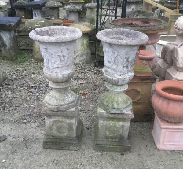Pair Of Decorative Urns On Bases