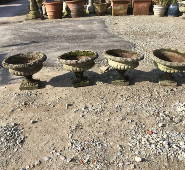 4 Decorative Stone Urns