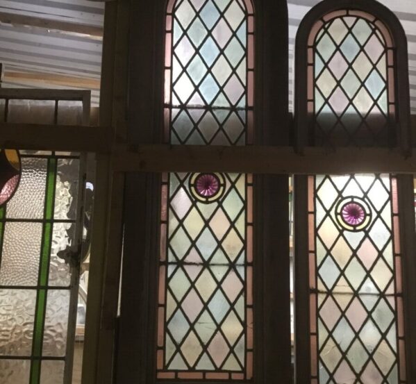 Large Pair Of Lead Lined Windows
