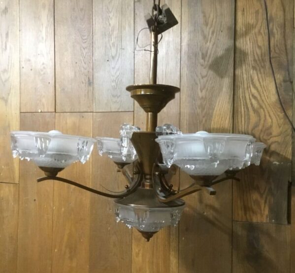 Metal And Glass Chandelier