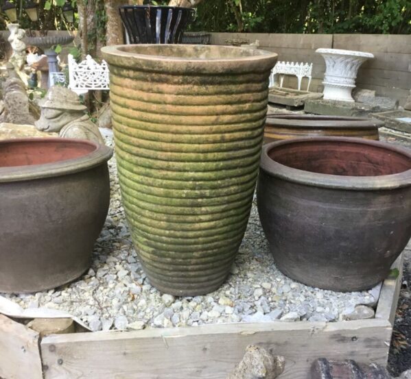 Tall Ribbed Plant Pot