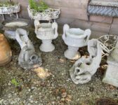 Pair Of Tree Stump Water Features with Animals