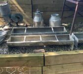 Set of Galvanised Metal Animal Feeders