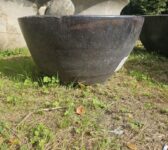 Small Round Dark Grey Clay Pot