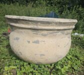 Round Beige Clay Pot