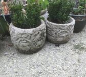 Pair Of Ornate Stone Pots