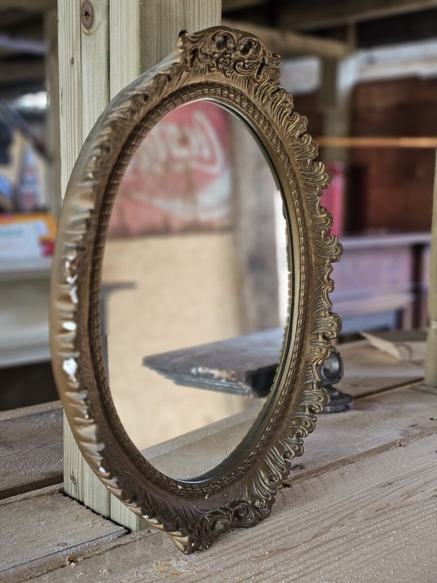 ORNATE OVAL GILDED MIRROR Authentic Reclamation