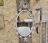 Vintage 60's Flower Metal Mirror