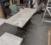 Unique Sewing Machine Converted into a Marble Top Table