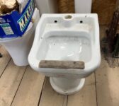 Bidet with Wooden Bar