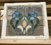 Blue Flower Leaded Window