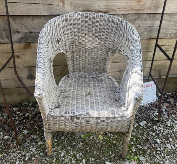 Weathered Wicker Armchair