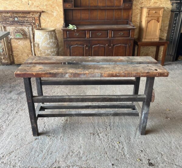 Rustic Wooden Bench Table