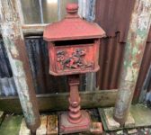 Old Red Cast Iron Postbox