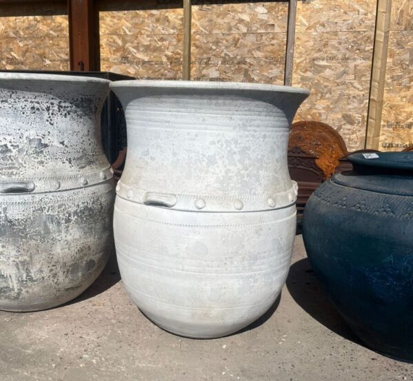 Pair of Large White Pots from Thailand