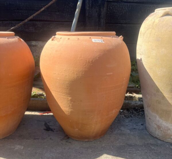 Pair of Terracotta Pots with Decorative Studding