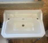 Art Deco Chrome Console Washstand & Ceramic Basin