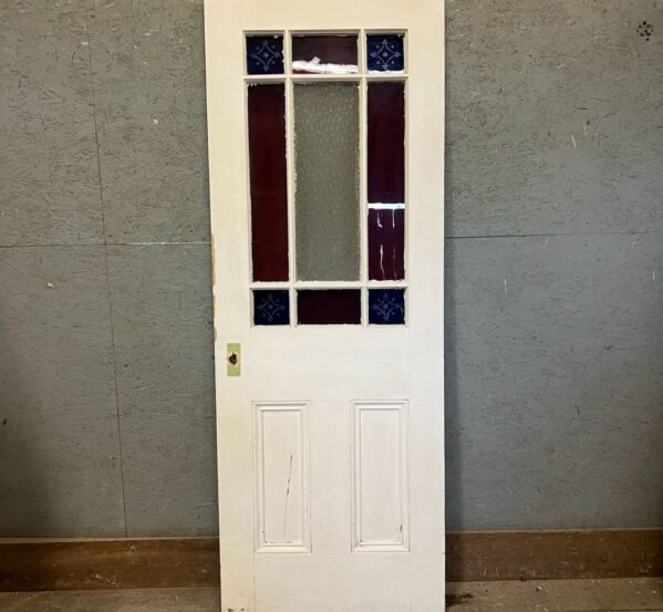 Reclaimed Stained Glass Half-Glazed Interior Door