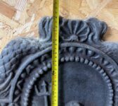Reclaimed Antique Cast Iron Fire Back Neptune Mythological Scene