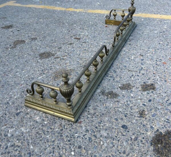 Antique Gallery Rail Hearth Guard with Urn & Ball Finials