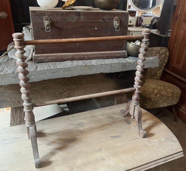 Antique Barley Twist Wooden Towel Rail