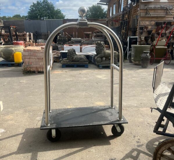 Reclaimed Stainless Steel Bellhop Luggage Trolley